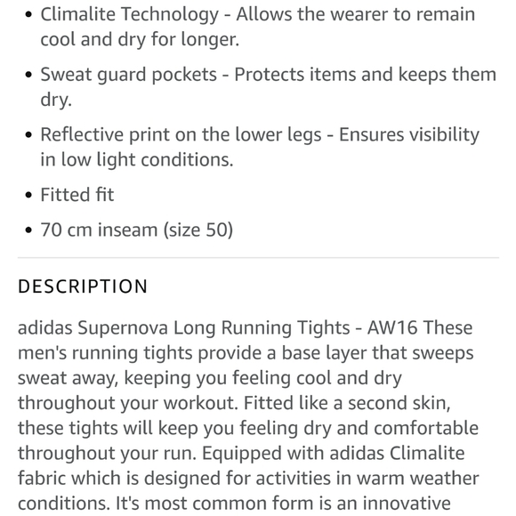NWT Men's Adidas Supernova Long Running Tights 2XL - Picture 4 of 11